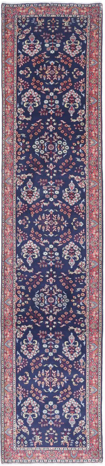 Hand Knotted Oriental Sarouk Wool Rug - 2&#39;6&#39;&#39; x 12&#39;6&#39;&#39;