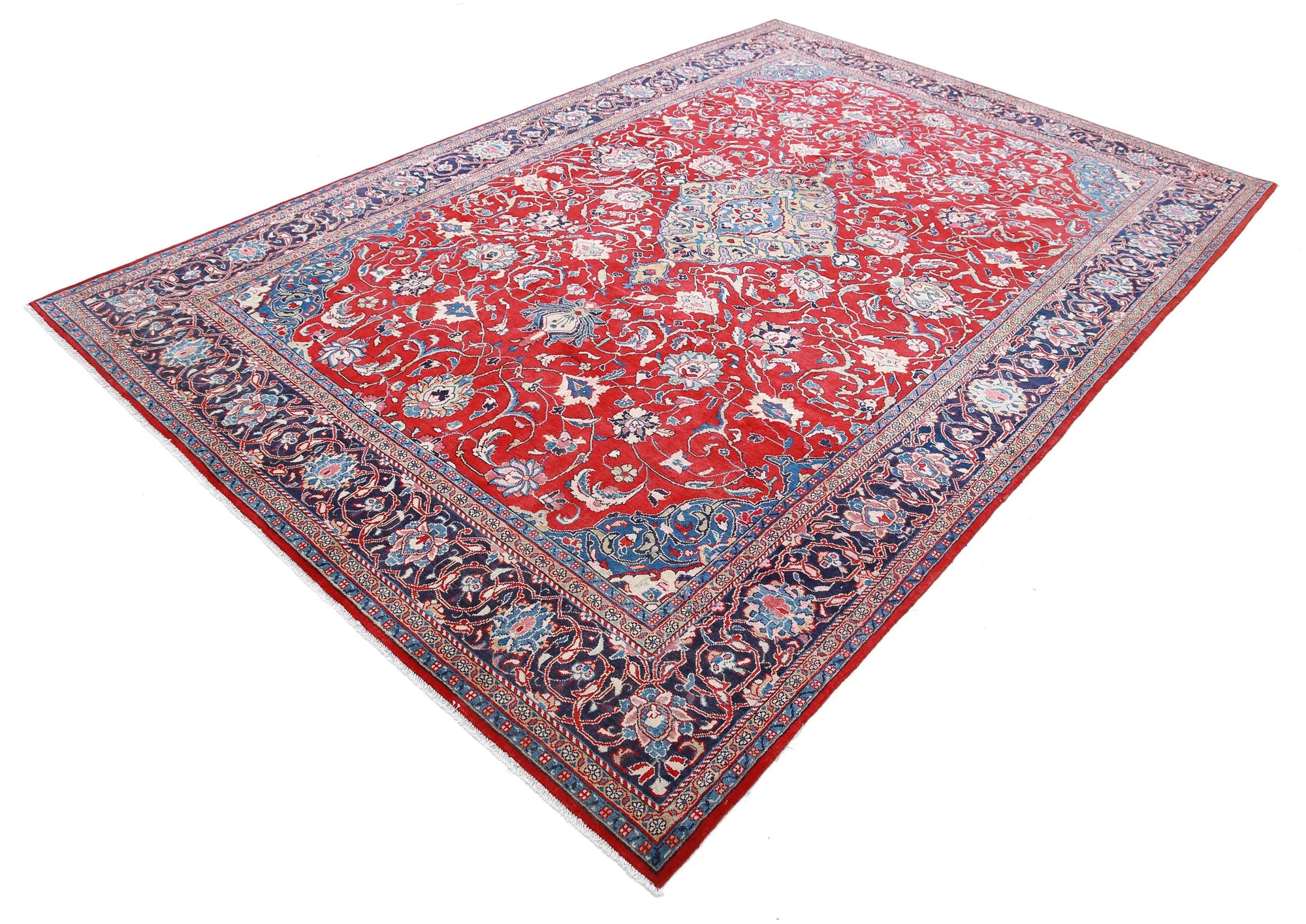 Hand Knotted Oriental Sarouk Wool Rug - 7'2'' x 10'6''