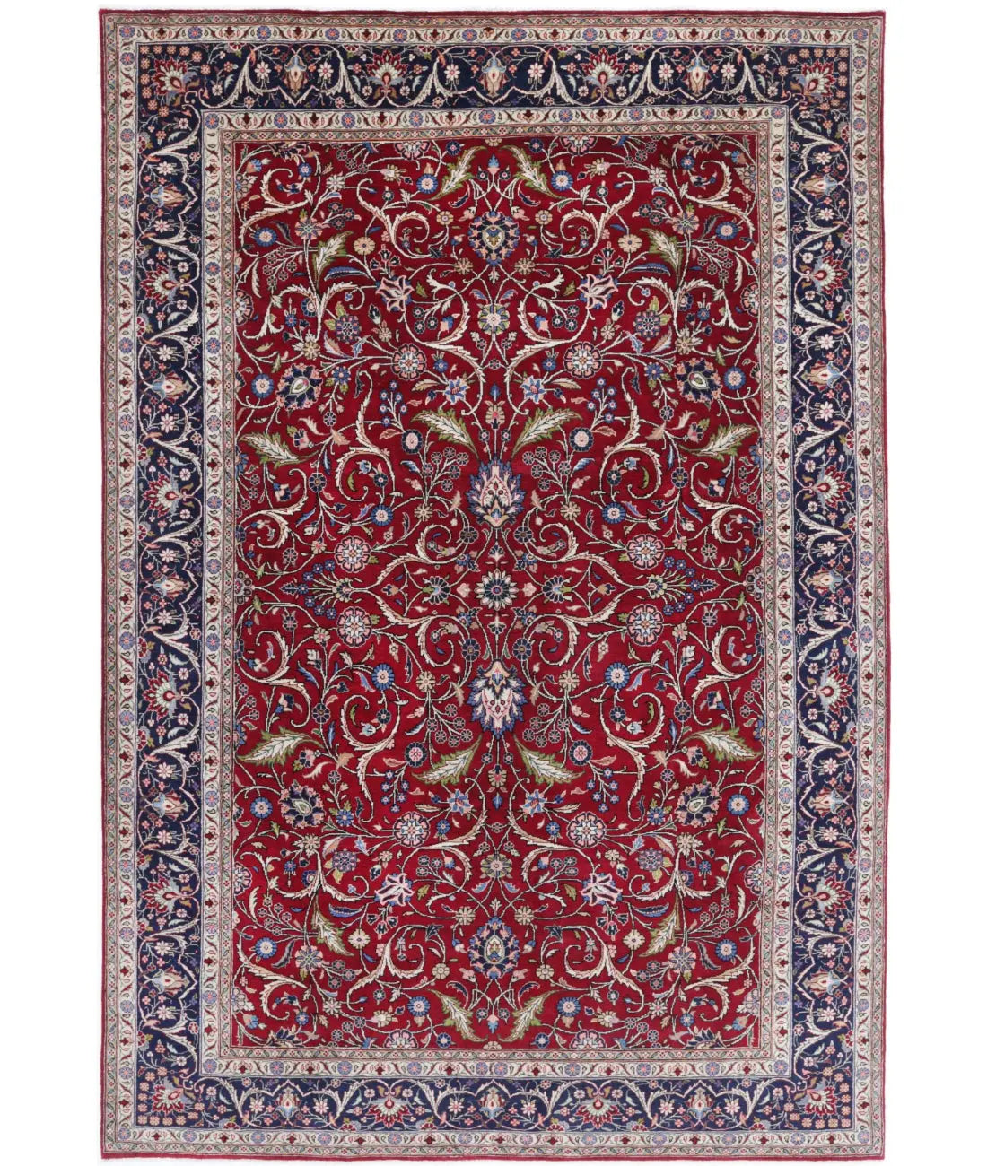 Hand Knotted Oriental Tabriz Wool Rug - 6&#39;7&#39;&#39; x 9&#39;11&#39;&#39;