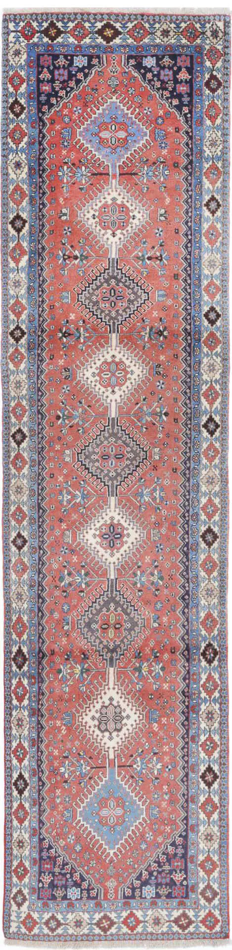 Hand Knotted Oriental Yalameh Wool Rug - 2&#39;8&#39;&#39; x 12&#39;1&#39;&#39;