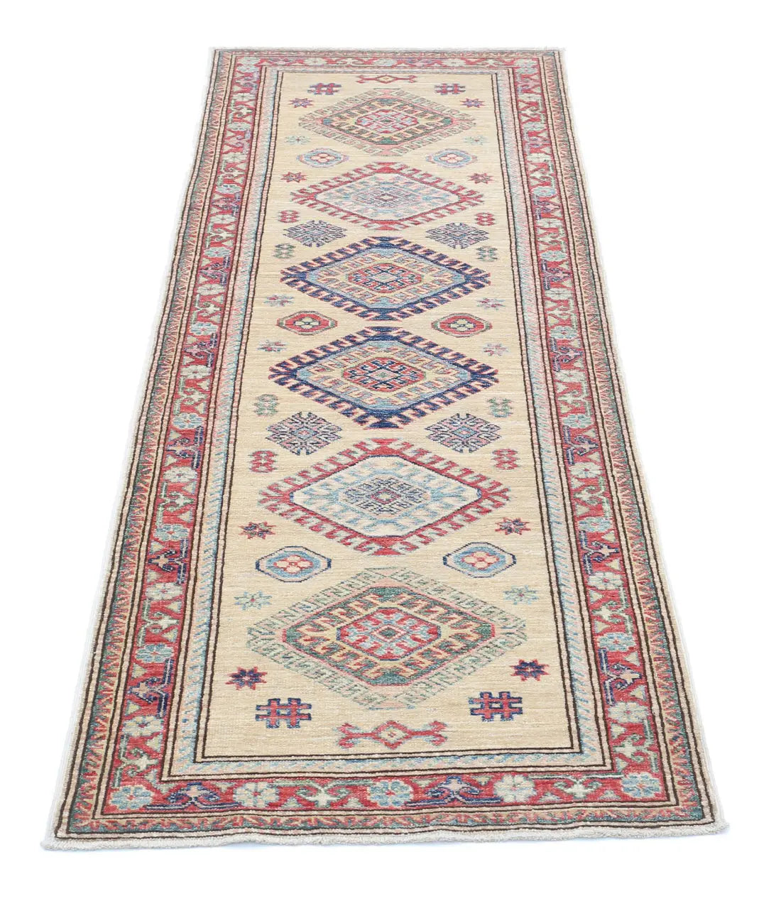 Hand Knotted Royal Kazak Wool Rug - 2'4'' x 6'5'' - Arteverk Rugs Area rug