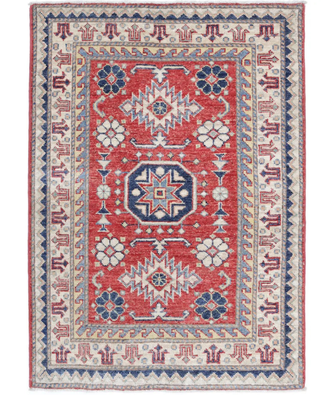 Hand Knotted Royal Kazak Wool Rug - 2'7'' x 3'9'' - Arteverk Rugs Area rug