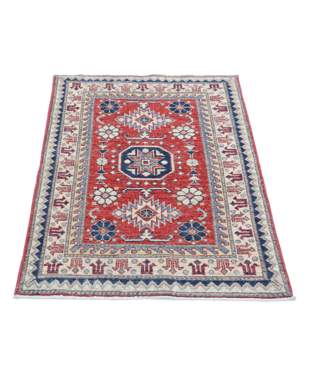 Hand Knotted Royal Kazak Wool Rug - 2'7'' x 3'9'' - Arteverk Rugs Area rug