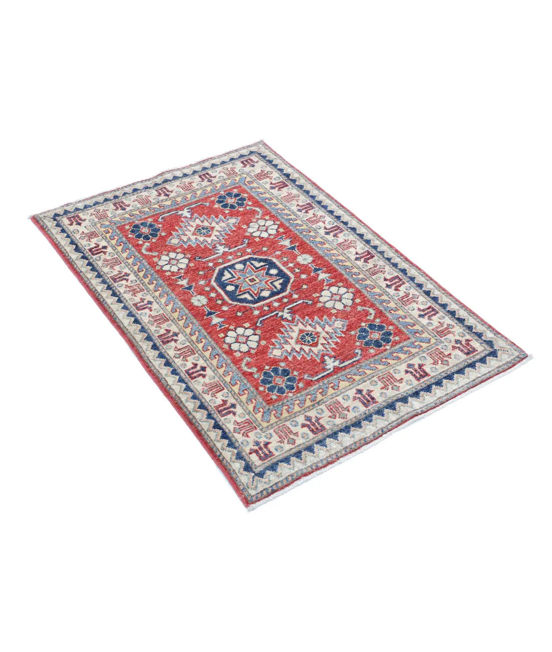 Hand Knotted Royal Kazak Wool Rug - 2'7'' x 3'9'' - Arteverk Rugs Area rug