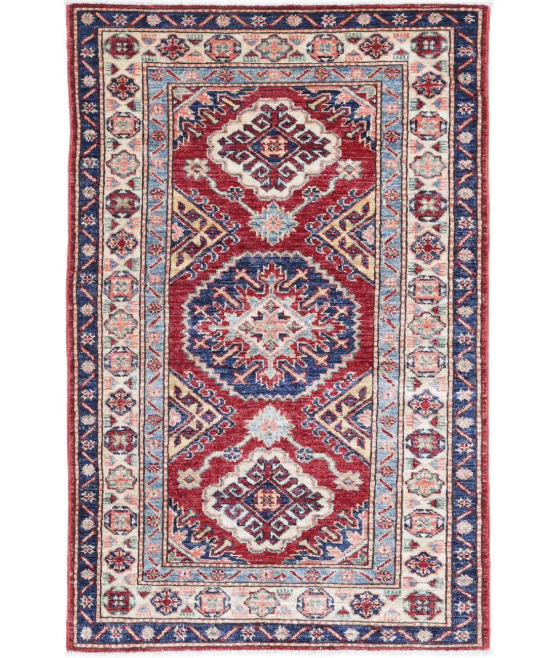 Hand Knotted Royal Kazak Wool Rug - 2&#39;7&#39;&#39; x 4&#39;2&#39;&#39; - Arteverk Rugs Area rug