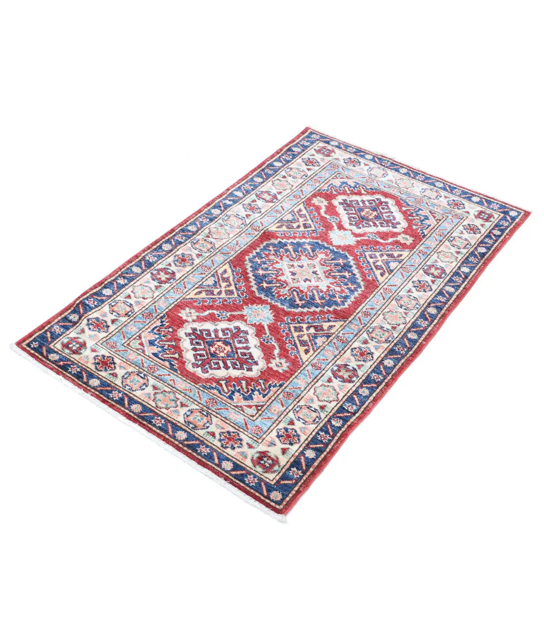 Hand Knotted Royal Kazak Wool Rug - 2'7'' x 4'2'' - Arteverk Rugs Area rug