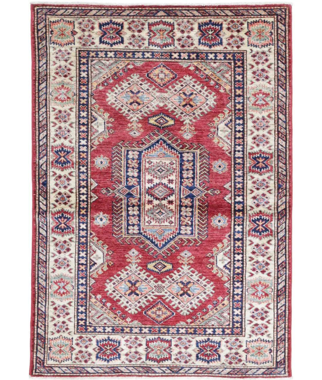 Hand Knotted Royal Kazak Wool Rug - 3'5'' x 5'2'' - Arteverk Rugs Area rug