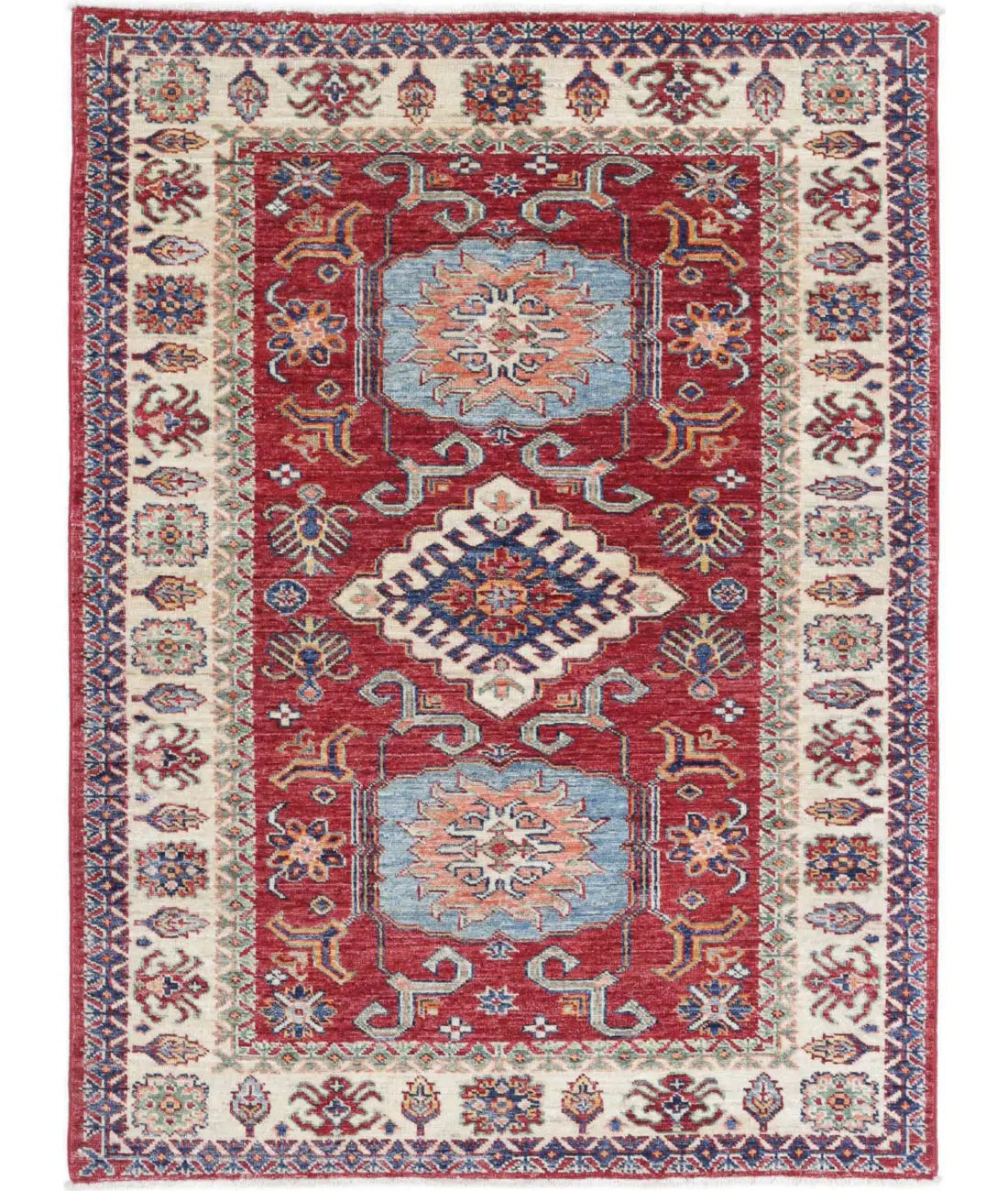 Hand Knotted Royal Kazak Wool Rug - 3&#39;6&#39;&#39; x 4&#39;9&#39;&#39; - Arteverk Rugs Area rug