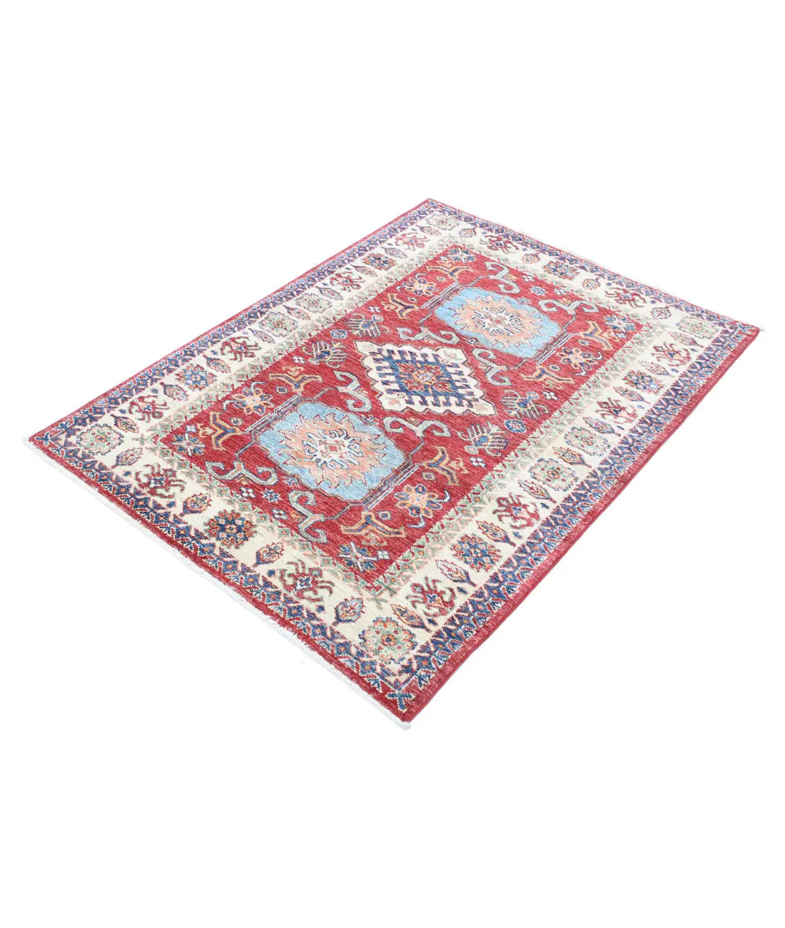 Hand Knotted Royal Kazak Wool Rug - 3'6'' x 4'9'' - Arteverk Rugs Area rug