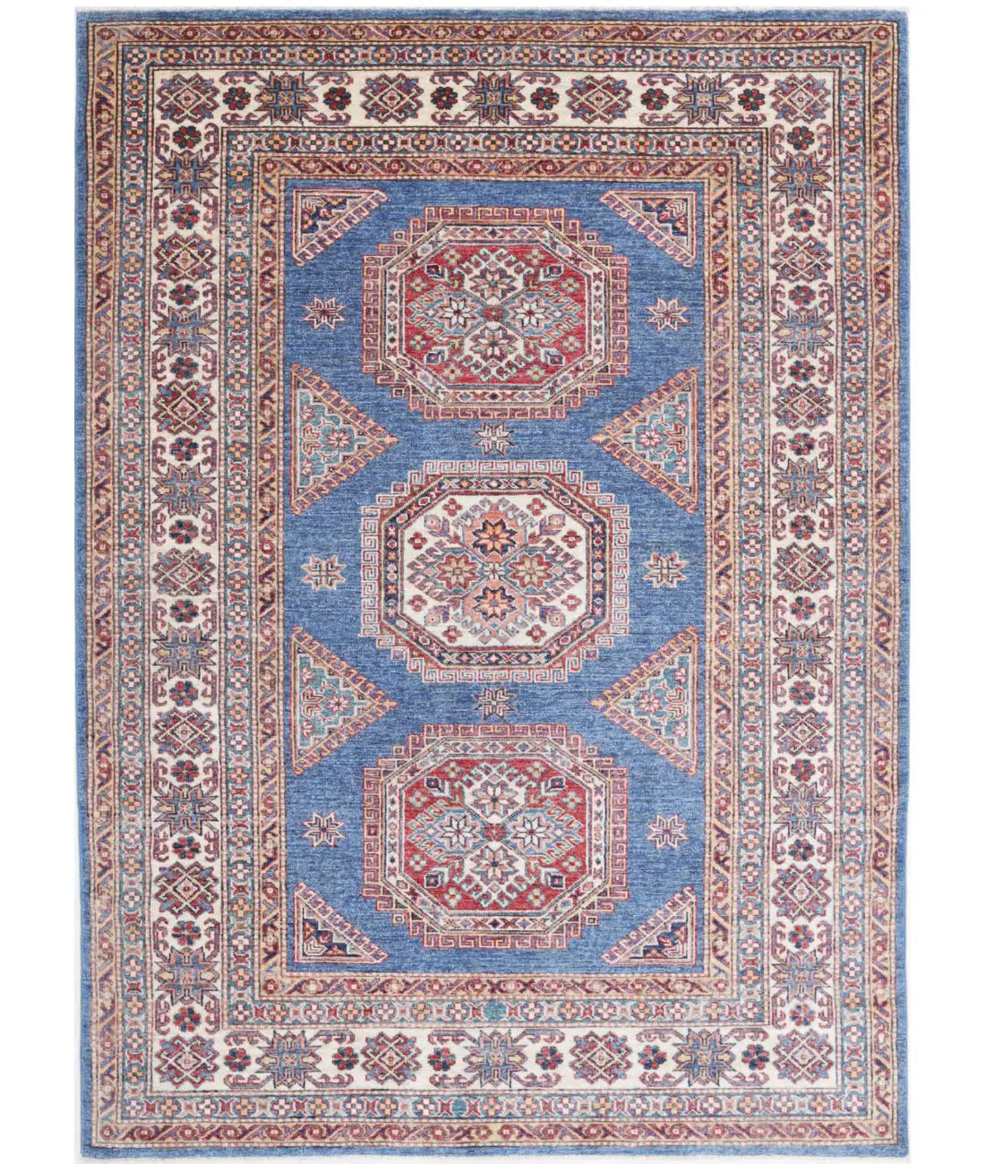 Hand Knotted Royal Kazak Wool Rug - 4&#39;10&#39;&#39; x 6&#39;10&#39;&#39; - Arteverk Rugs Area rug