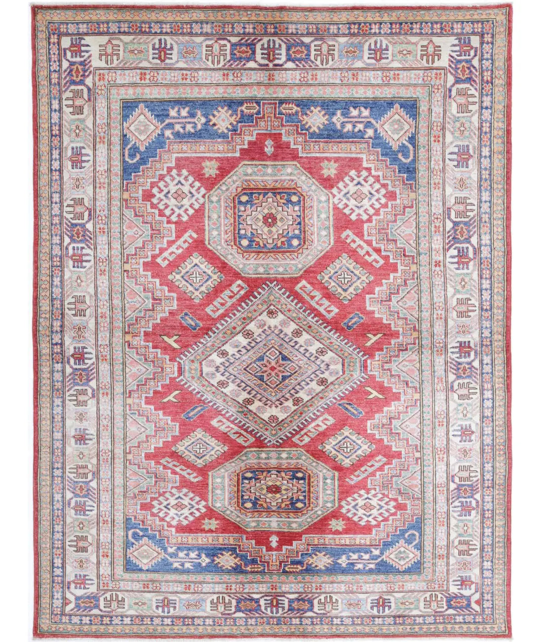 Hand Knotted Royal Kazak Wool Rug - 4'10'' x 6'6'' - Arteverk Rugs Area rug