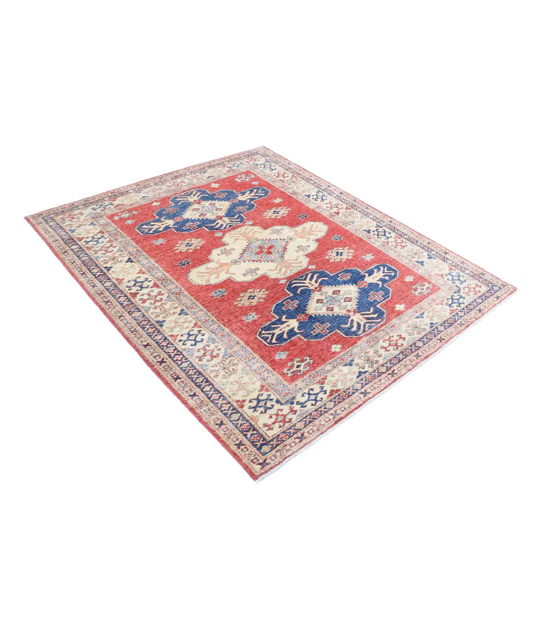 Hand Knotted Royal Kazak Wool Rug - 4'11'' x 5'11'' - Arteverk Rugs Area rug