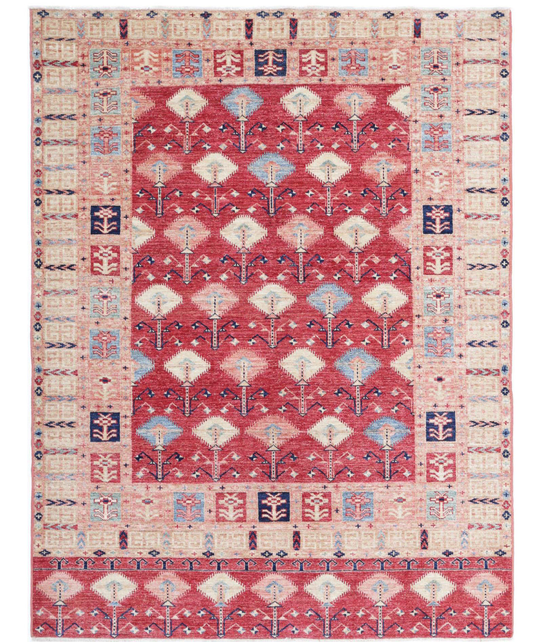 Hand Knotted Royal Kazak Wool Rug - 4'11'' x 6'6''