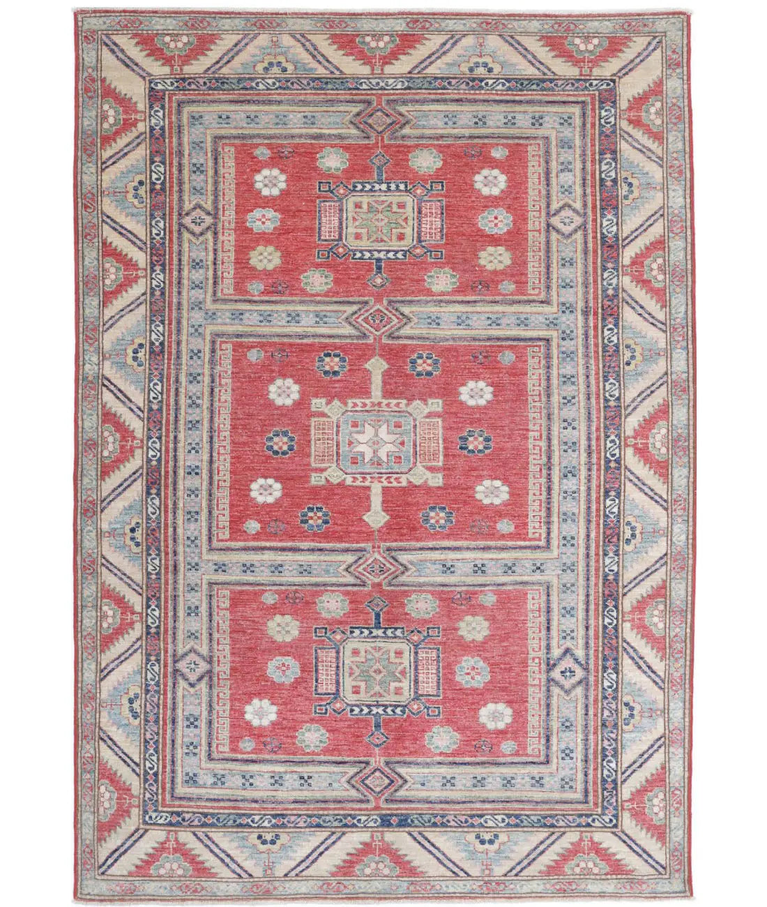 Hand Knotted Royal Kazak Wool Rug - 4&#39;7&#39;&#39; x 6&#39;9&#39;&#39; - Arteverk Rugs Area rug