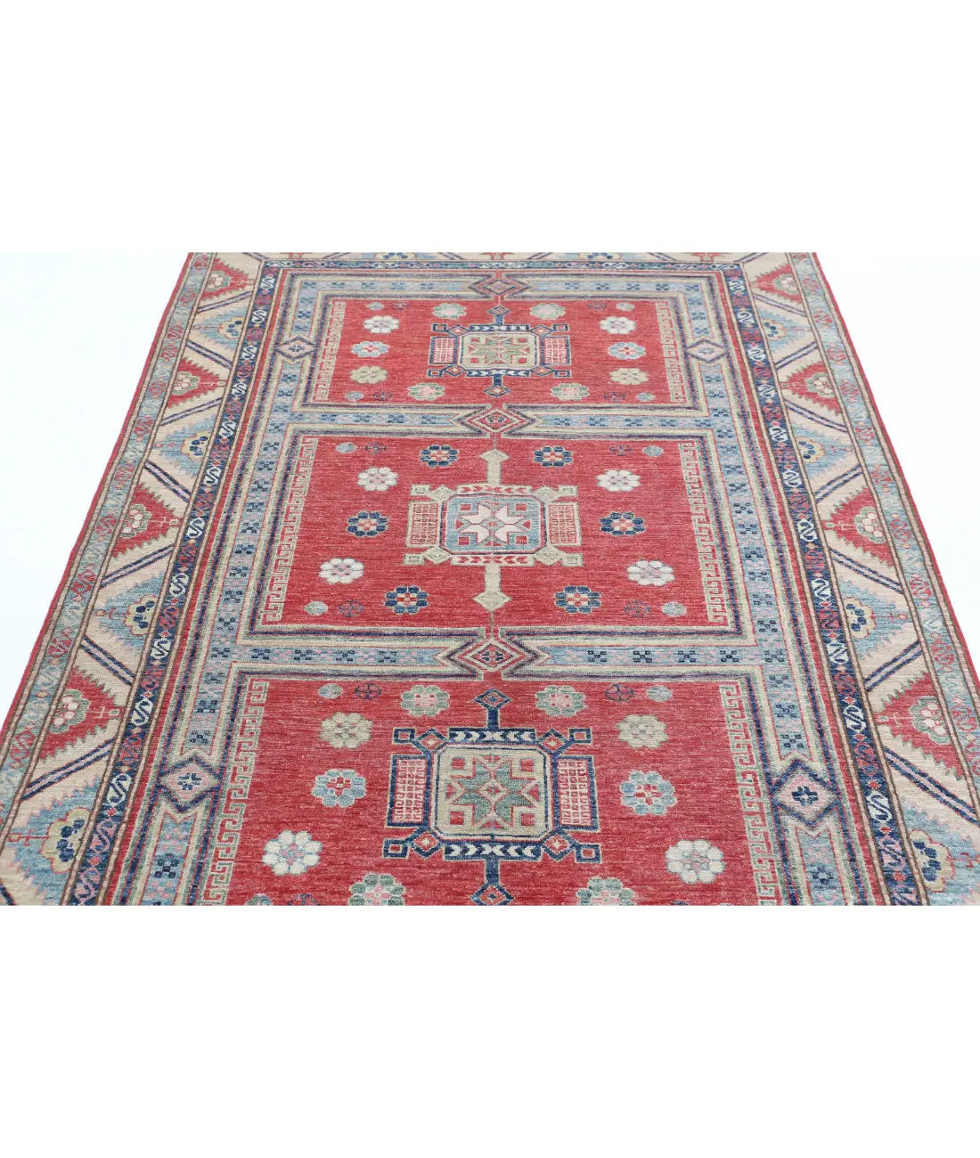 Hand Knotted Royal Kazak Wool Rug - 4'7'' x 6'9'' - Arteverk Rugs Area rug