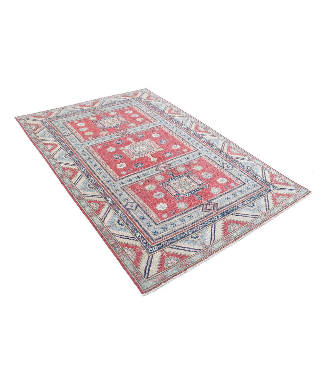 Hand Knotted Royal Kazak Wool Rug - 4'7'' x 6'9'' - Arteverk Rugs Area rug