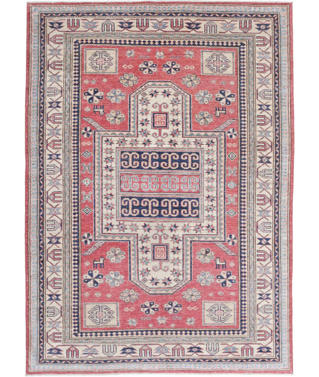 Hand Knotted Royal Kazak Wool Rug - 4&#39;8&#39;&#39; x 6&#39;9&#39;&#39; - Arteverk Rugs Area rug