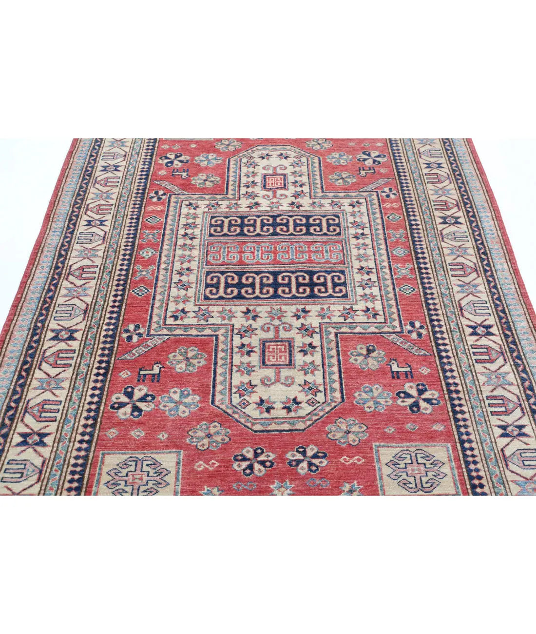 Hand Knotted Royal Kazak Wool Rug - 4'8'' x 6'9'' - Arteverk Rugs Area rug