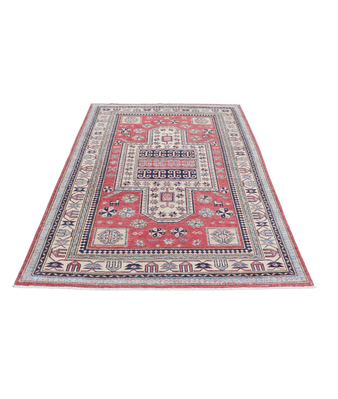 Hand Knotted Royal Kazak Wool Rug - 4'8'' x 6'9'' - Arteverk Rugs Area rug