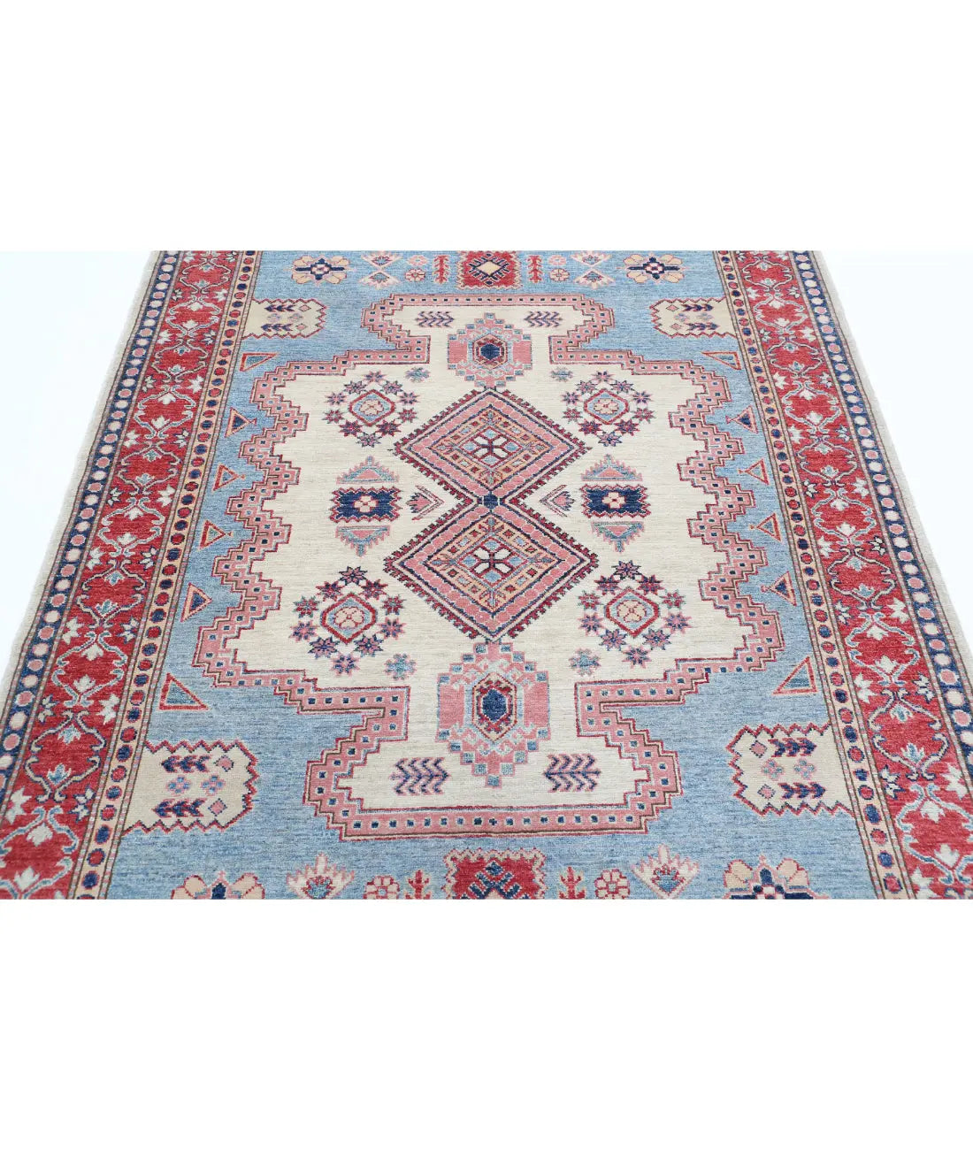 Hand Knotted Royal Kazak Wool Rug - 5'1'' x 6'9'' - Arteverk Rugs Area rug