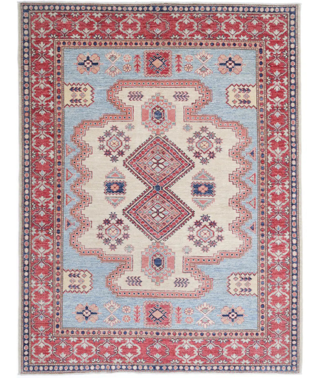 Hand Knotted Royal Kazak Wool Rug - 5'1'' x 6'9'' - Arteverk Rugs Area rug