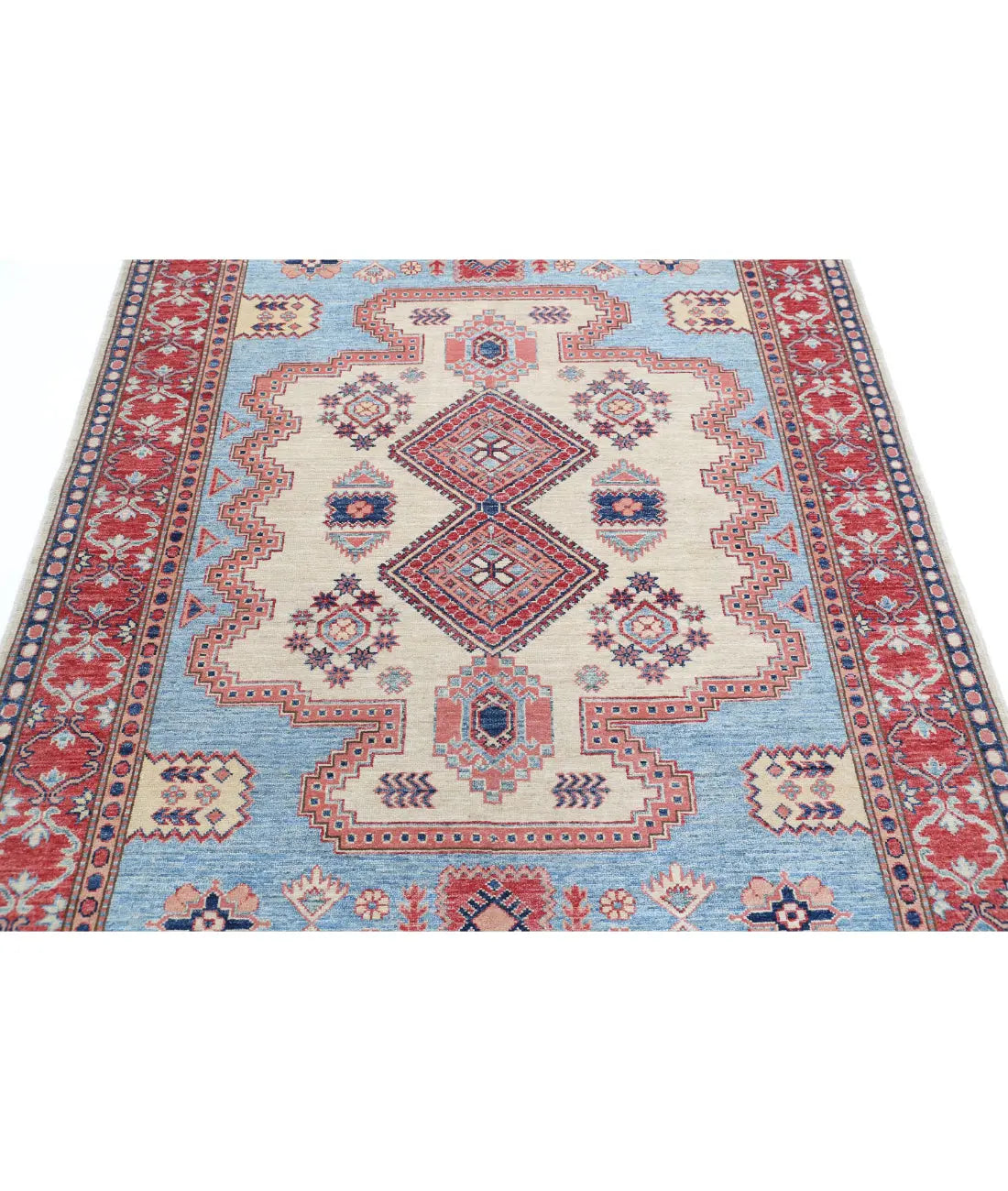 Hand Knotted Royal Kazak Wool Rug - 5'1'' x 6'9'' - Arteverk Rugs Area rug