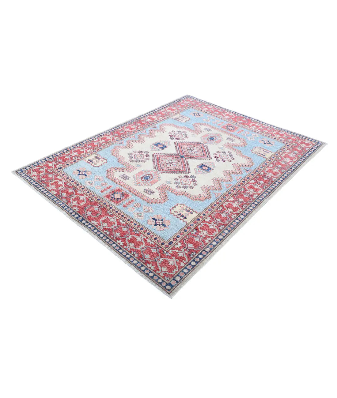 Hand Knotted Royal Kazak Wool Rug - 5'1'' x 6'9'' - Arteverk Rugs Area rug
