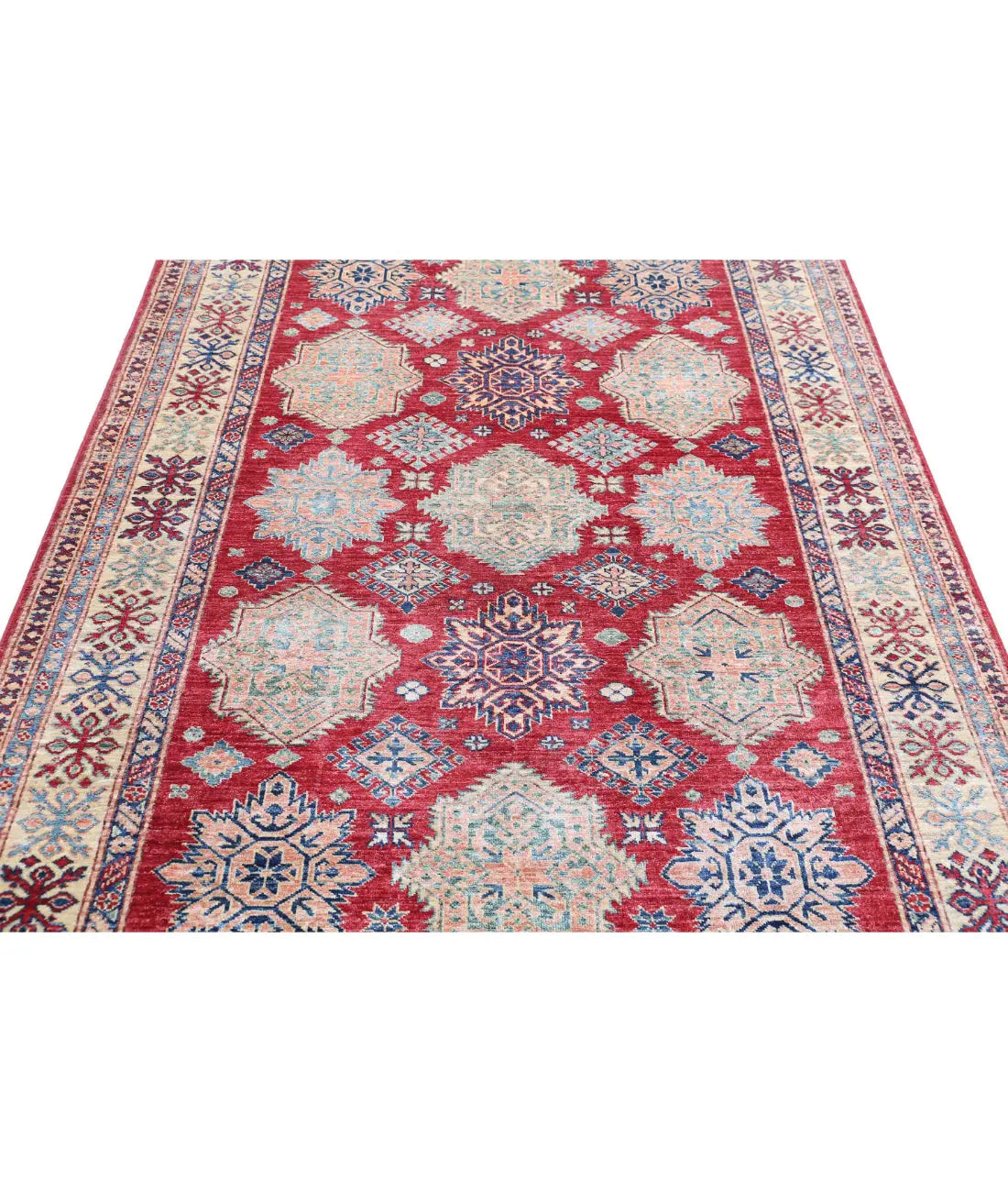 Hand Knotted Royal Kazak Wool Rug - 5'3'' x 7'6'' - Arteverk Rugs Area rug