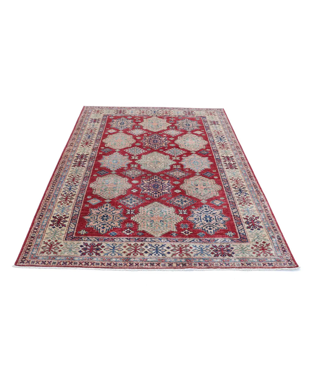 Hand Knotted Royal Kazak Wool Rug - 5'3'' x 7'6'' - Arteverk Rugs Area rug