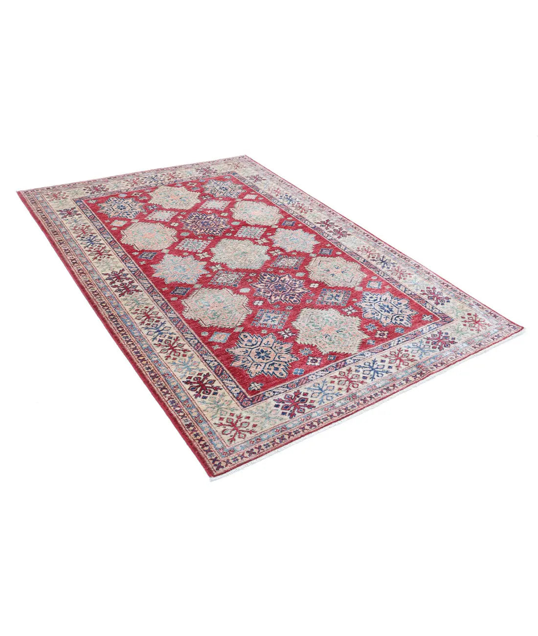 Hand Knotted Royal Kazak Wool Rug - 5'3'' x 7'6'' - Arteverk Rugs Area rug