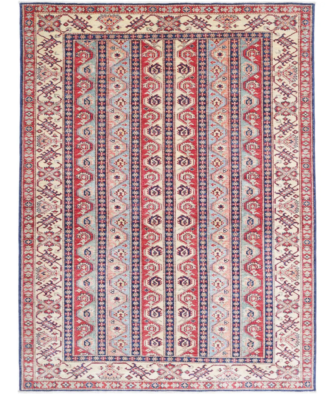 Hand Knotted Royal Kazak Wool Rug - 5&#39;6&#39;&#39; x 7&#39;4&#39;&#39; - Arteverk Rugs Area rug