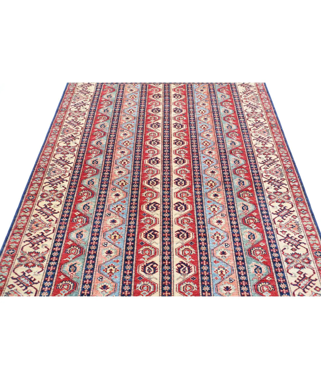 Hand Knotted Royal Kazak Wool Rug - 5'6'' x 7'4'' - Arteverk Rugs Area rug