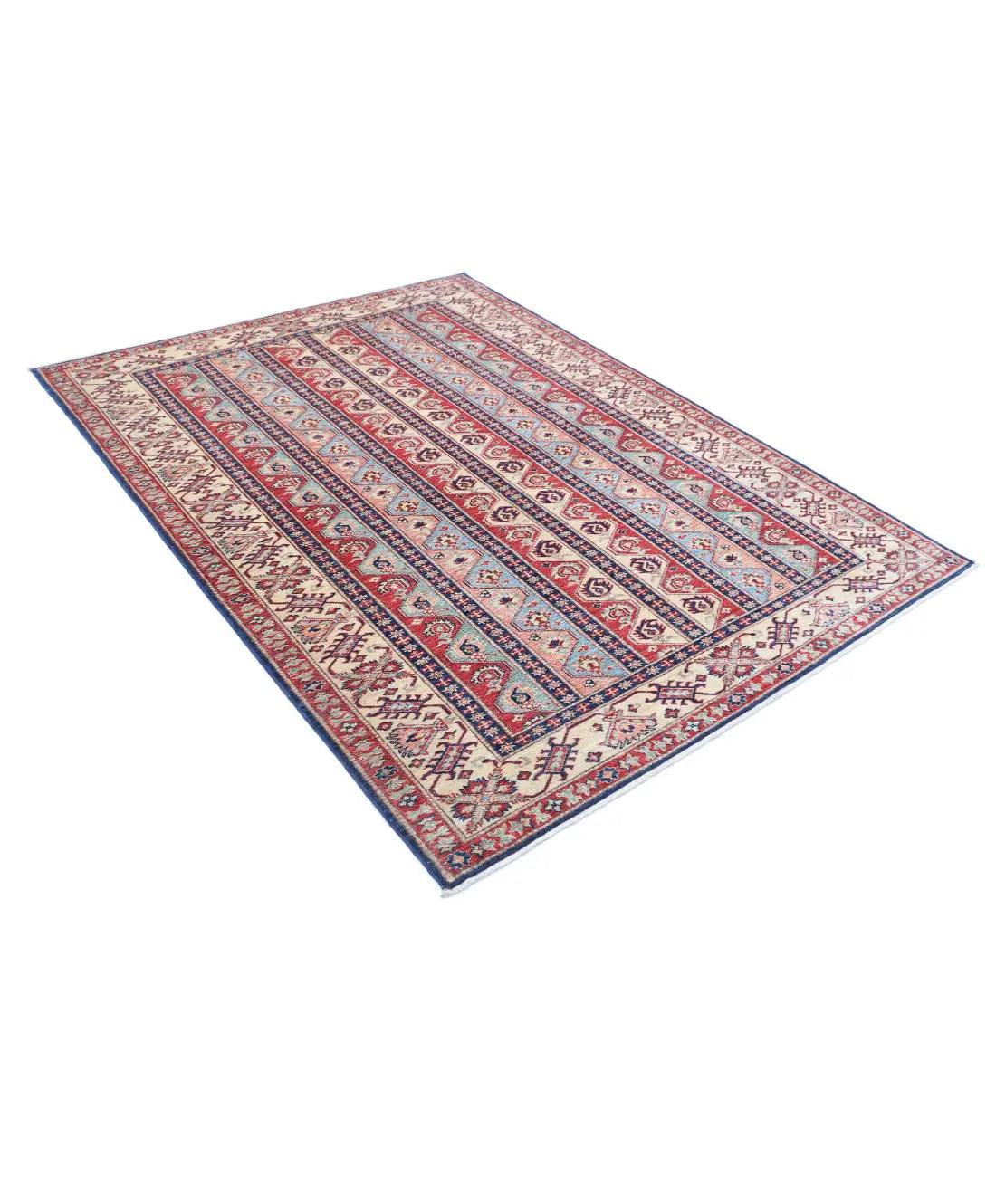 Hand Knotted Royal Kazak Wool Rug - 5'6'' x 7'4'' - Arteverk Rugs Area rug