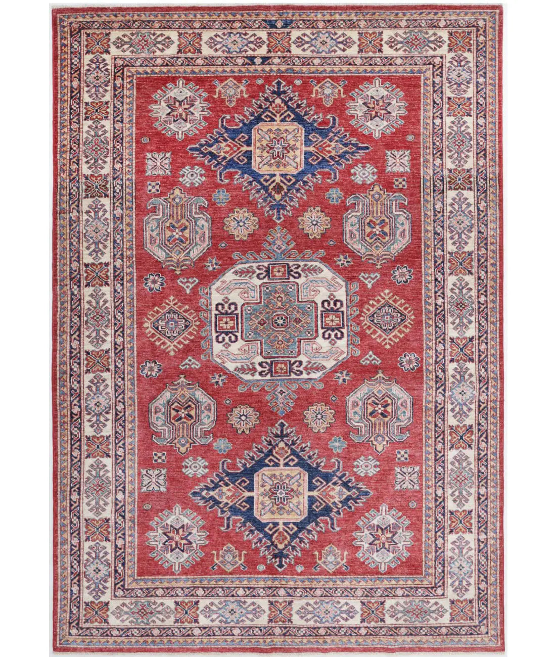 Hand Knotted Royal Kazak Wool Rug - 5&#39;6&#39;&#39; x 8&#39;3&#39;&#39; - Arteverk Rugs Area rug