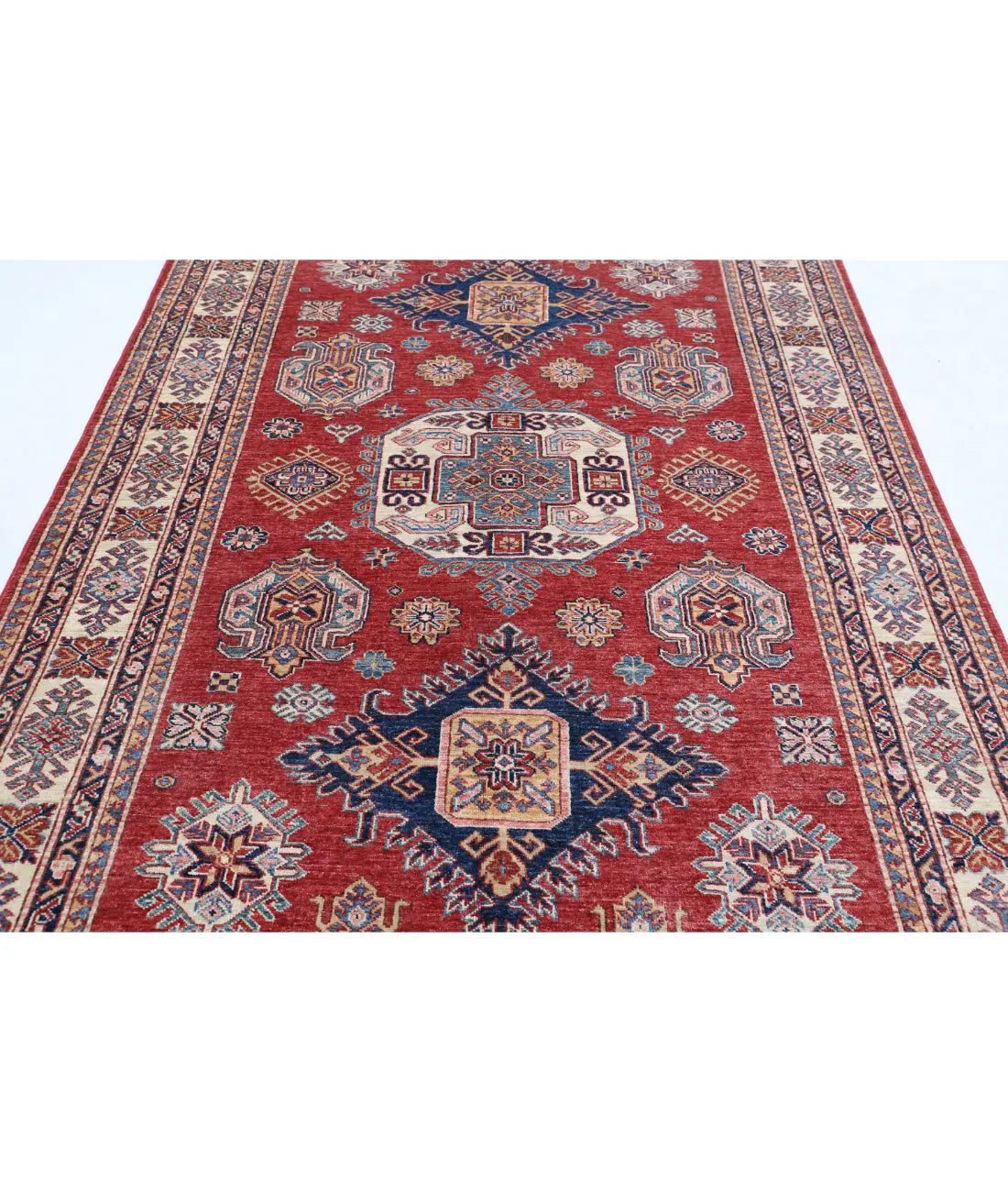 Hand Knotted Royal Kazak Wool Rug - 5'6'' x 8'3'' - Arteverk Rugs Area rug