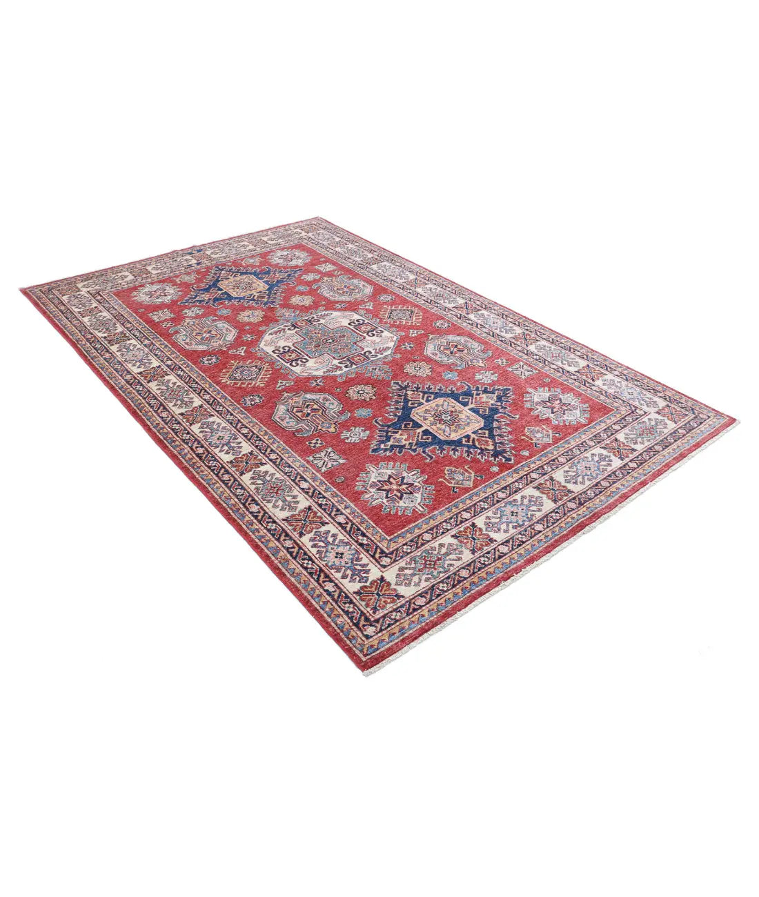 Hand Knotted Royal Kazak Wool Rug - 5'6'' x 8'3'' - Arteverk Rugs Area rug