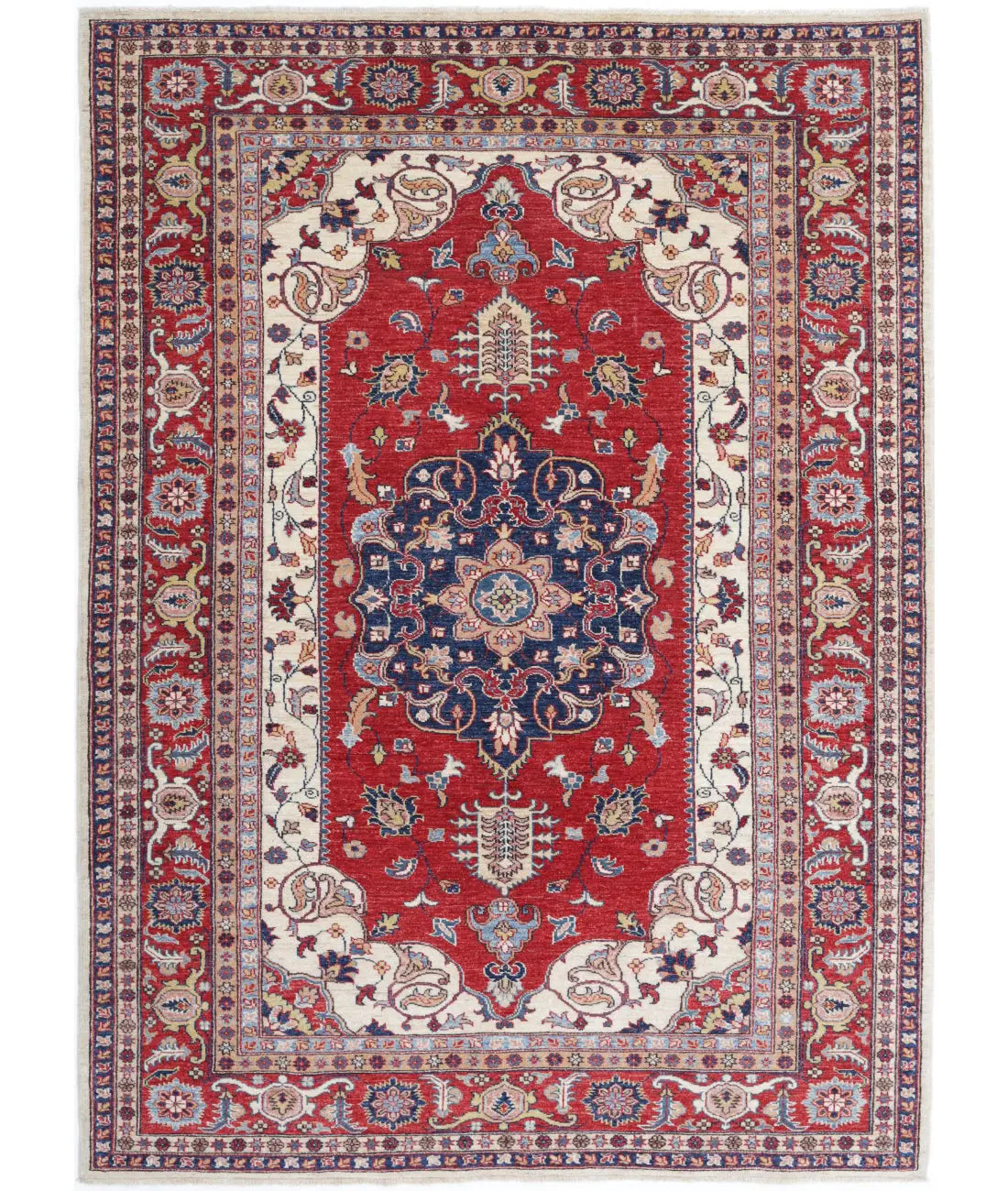 Hand Knotted Royal Kazak Wool Rug - 5'7'' x 7'11'' - Arteverk Rugs Area rug