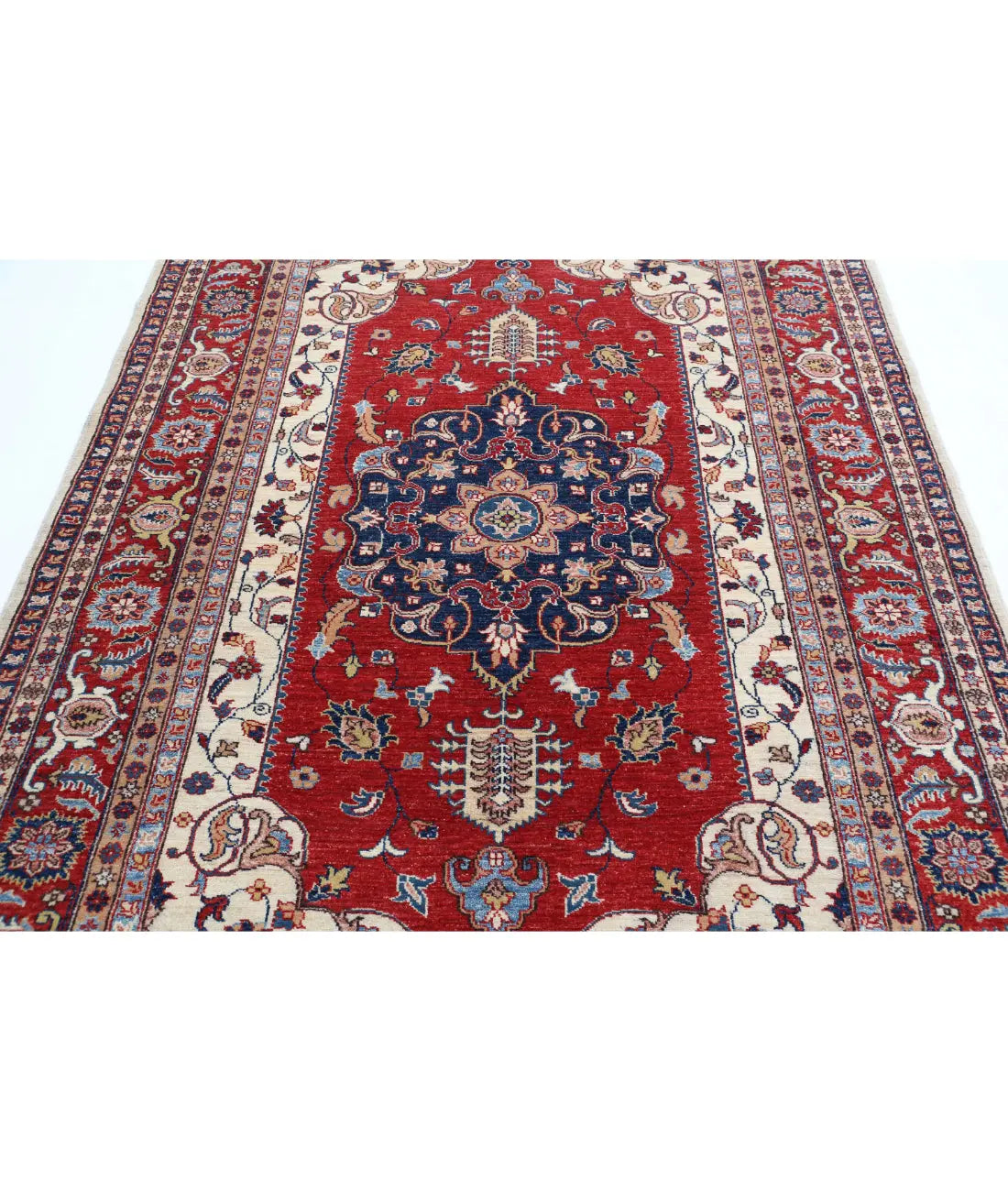 Hand Knotted Royal Kazak Wool Rug - 5'7'' x 7'11'' - Arteverk Rugs Area rug