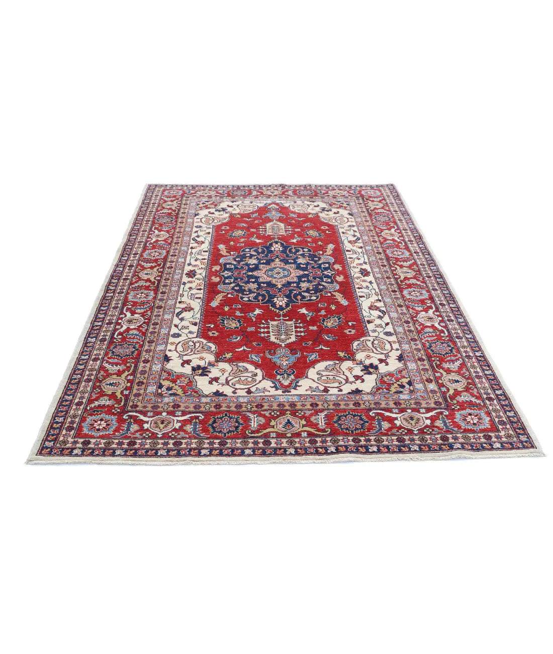 Hand Knotted Royal Kazak Wool Rug - 5'7'' x 7'11'' - Arteverk Rugs Area rug