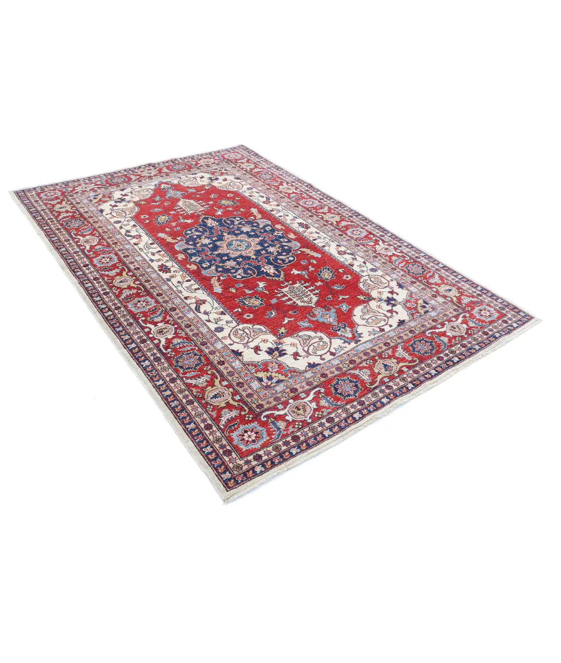 Hand Knotted Royal Kazak Wool Rug - 5'7'' x 7'11'' - Arteverk Rugs Area rug