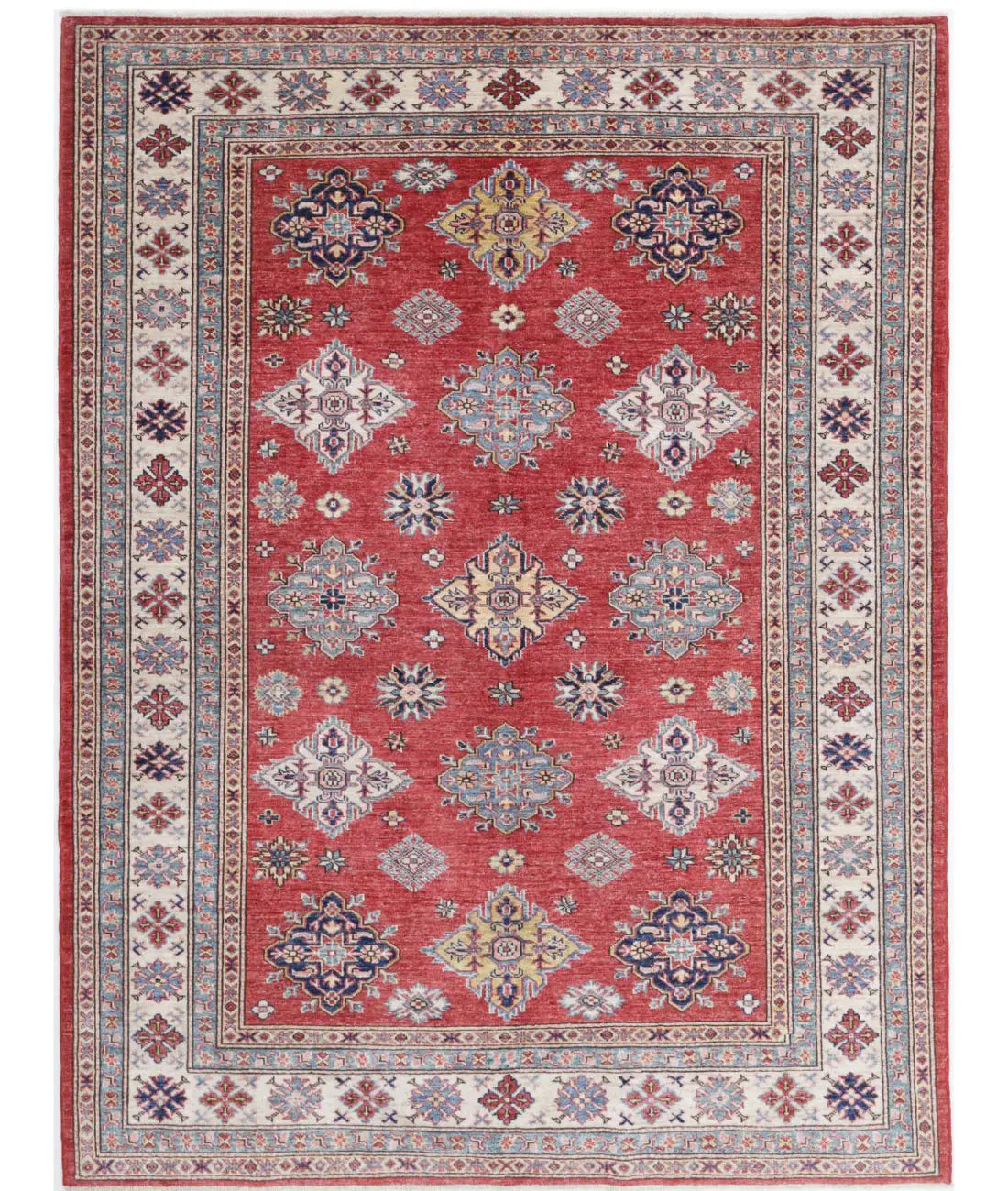 Hand Knotted Royal Kazak Wool Rug - 5&#39;7&#39;&#39; x 7&#39;6&#39;&#39; - Arteverk Rugs Area rug