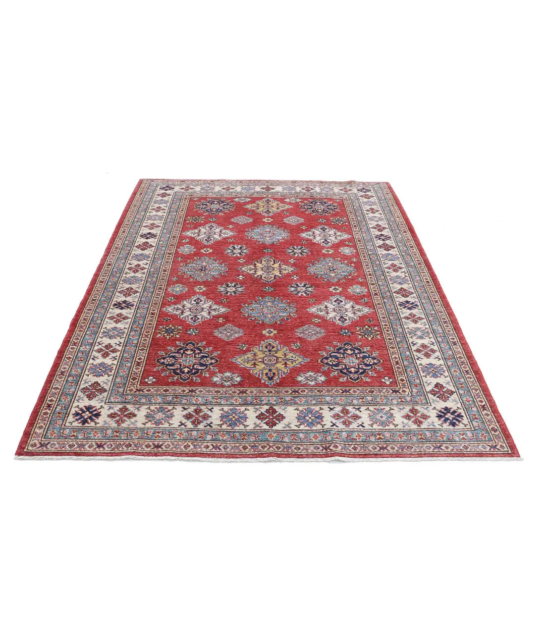 Hand Knotted Royal Kazak Wool Rug - 5'7'' x 7'6'' - Arteverk Rugs Area rug