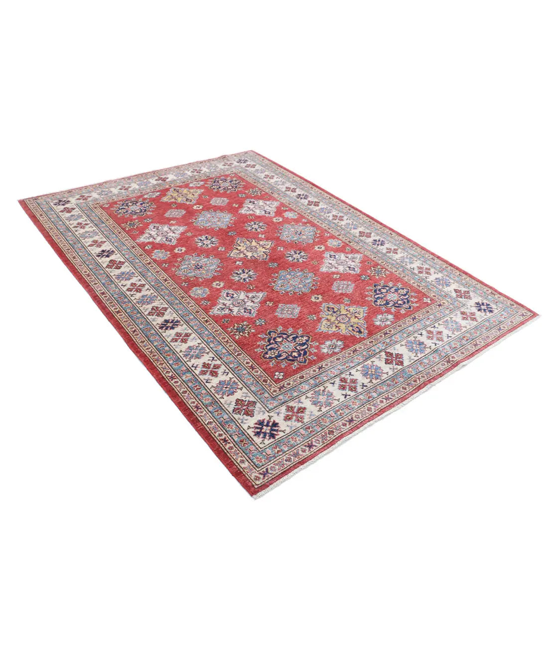 Hand Knotted Royal Kazak Wool Rug - 5'7'' x 7'6'' - Arteverk Rugs Area rug