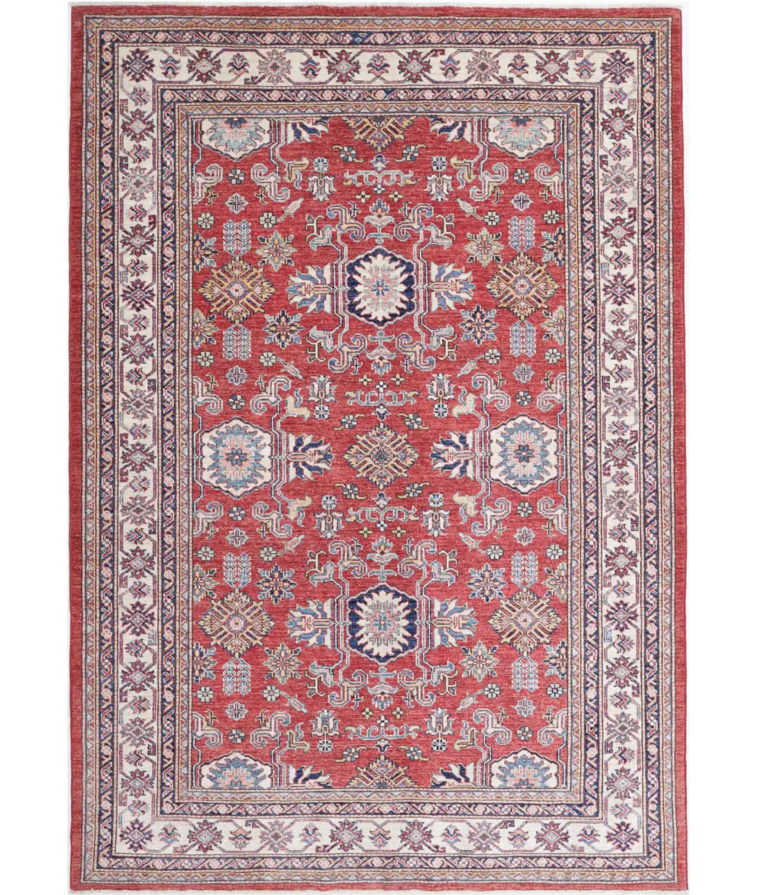 Hand Knotted Royal Kazak Wool Rug - 5&#39;8&#39;&#39; x 8&#39;3&#39;&#39; - Arteverk Rugs Area rug