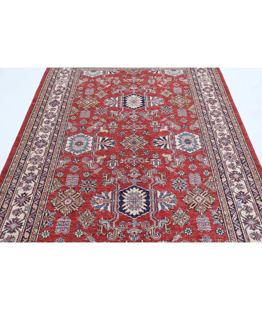 Hand Knotted Royal Kazak Wool Rug - 5'8'' x 8'3'' - Arteverk Rugs Area rug