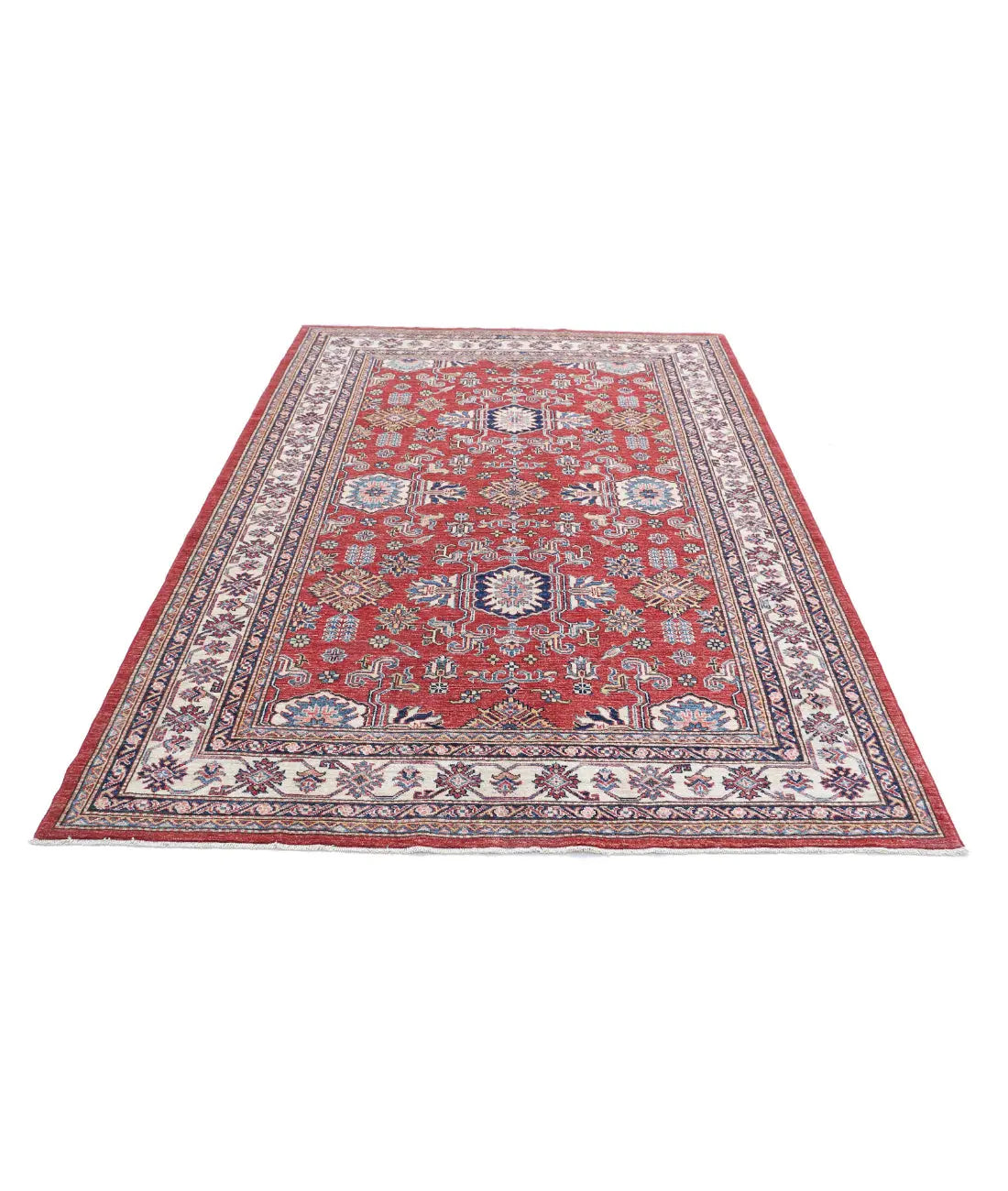 Hand Knotted Royal Kazak Wool Rug - 5'8'' x 8'3'' - Arteverk Rugs Area rug