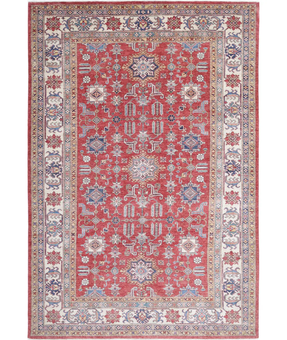 Hand Knotted Royal Kazak Wool Rug - 6&#39;6&#39;&#39; x 9&#39;8&#39;&#39; - Arteverk Rugs Area rug