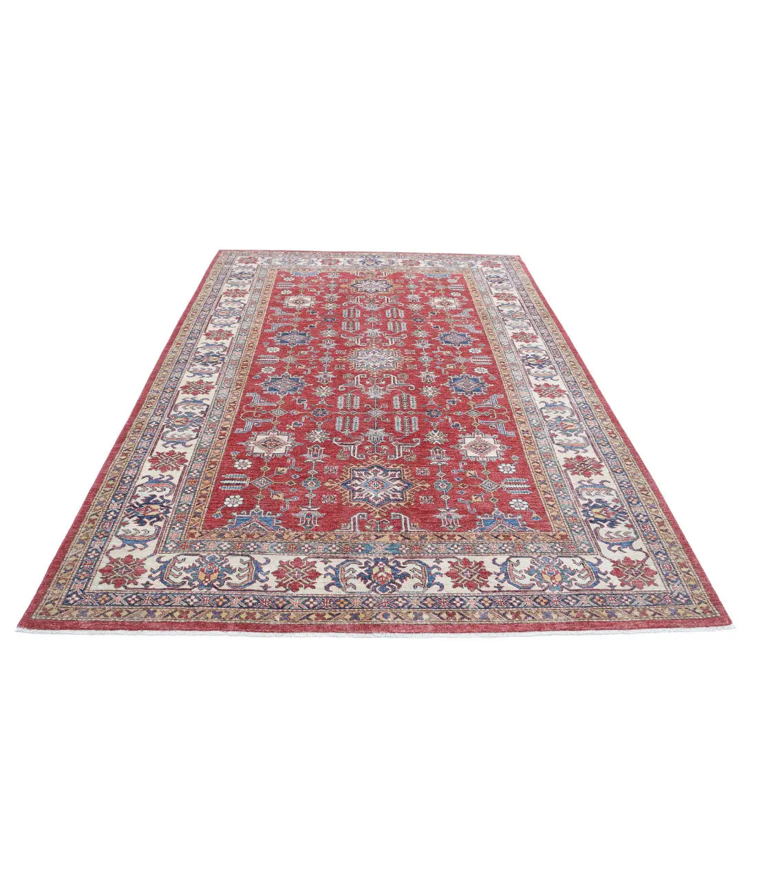 Hand Knotted Royal Kazak Wool Rug - 6'6'' x 9'8'' - Arteverk Rugs Area rug