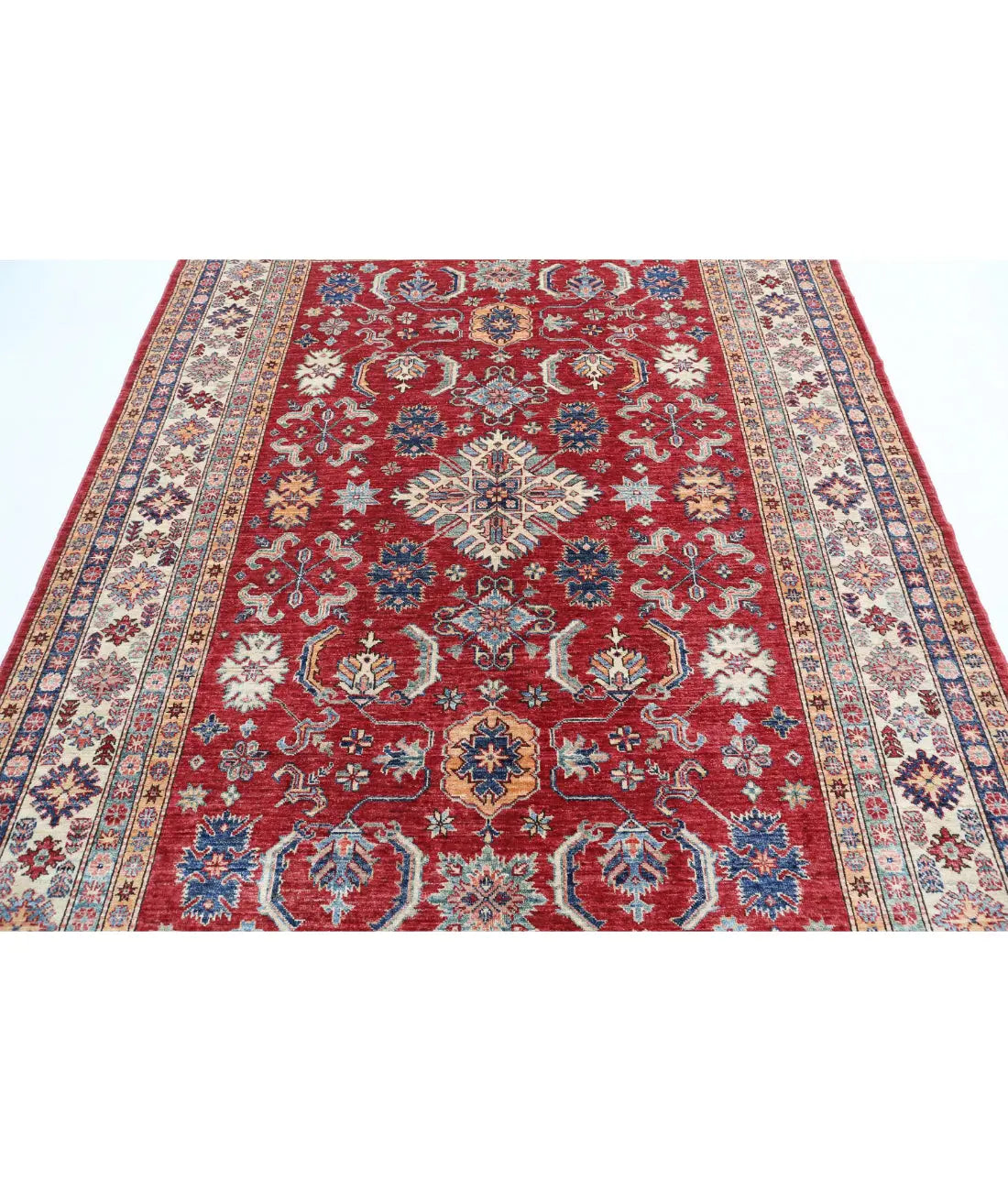 Hand Knotted Royal Kazak Wool Rug - 6'7'' x 8'8'' - Arteverk Rugs Area rug