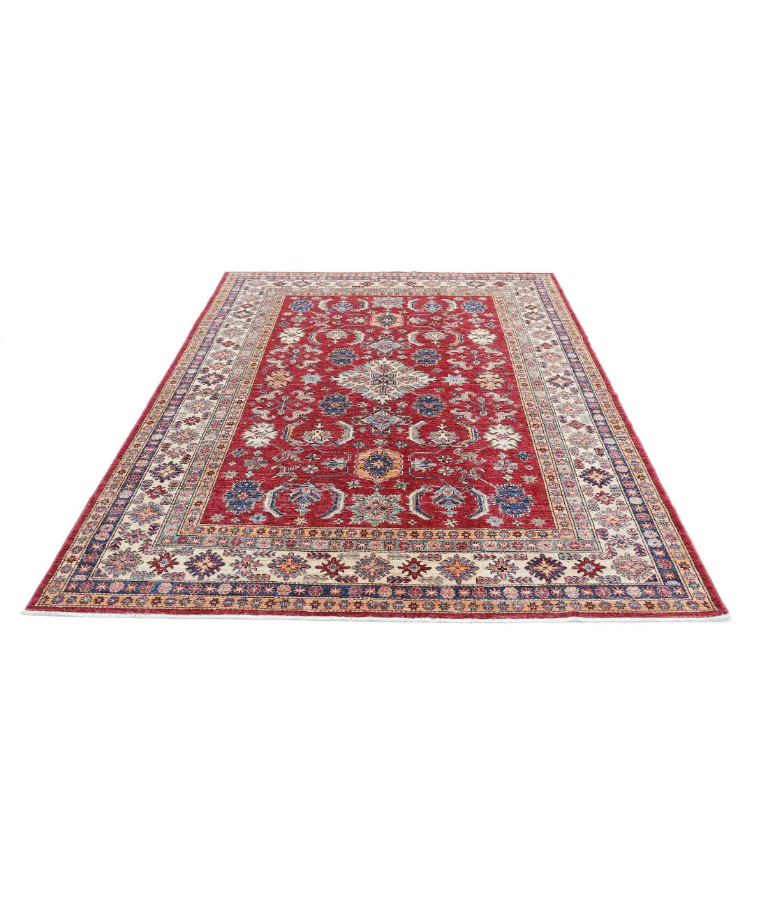 Hand Knotted Royal Kazak Wool Rug - 6'7'' x 8'8'' - Arteverk Rugs Area rug